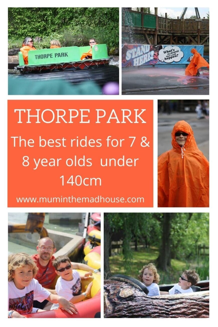 people often tell you that it is a theme park for teenagers rather than younger children but I want to assure you that my boys who are seven and eight had a blast at Thorpe Park and are desperate to go back. So here are our top rides for seven and eight-year-olds at Thorpe Park. Mini, who is seven is just over 125 and Maxi who is eight is 135cm.