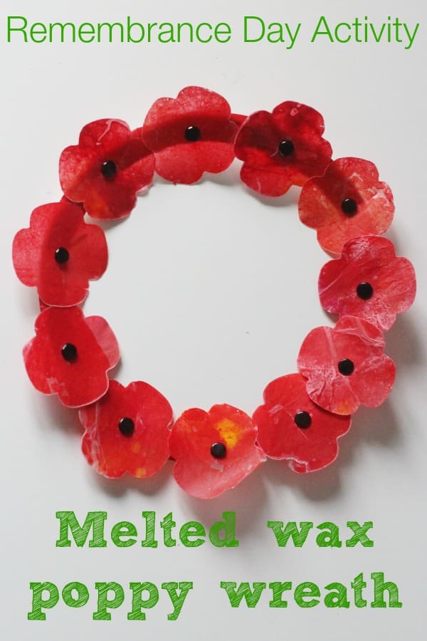 melted wax poppy wreath