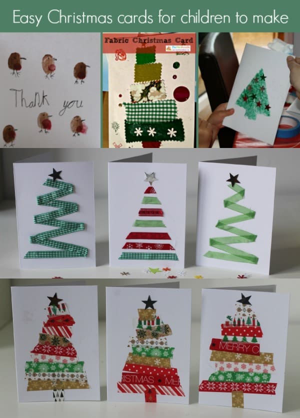 easy christmas cards for kids to make