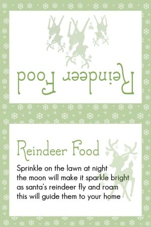 Reindeer Food Med Green Snowflakes
