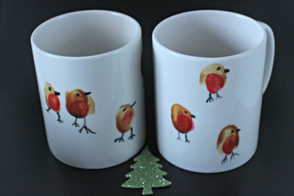 Robin thumbprint mugs