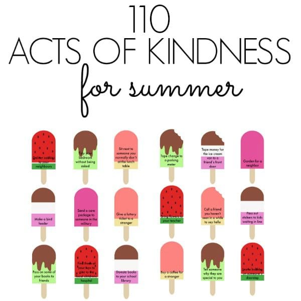 110 acts of kindness for summer square