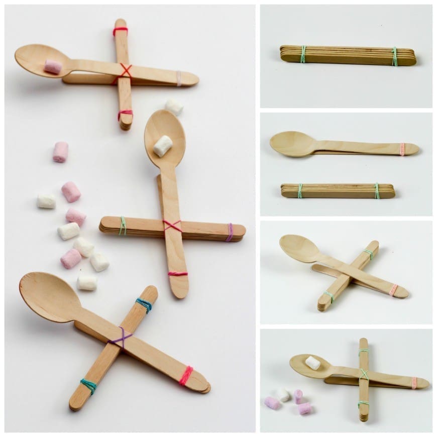Make a lolly or popsicle stick catapult