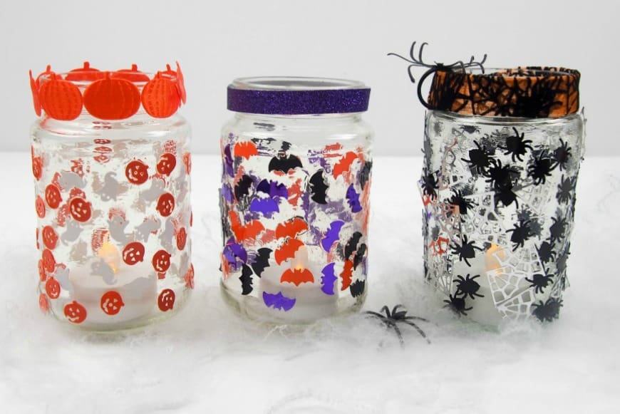 Simple jar lanterns for Halloween