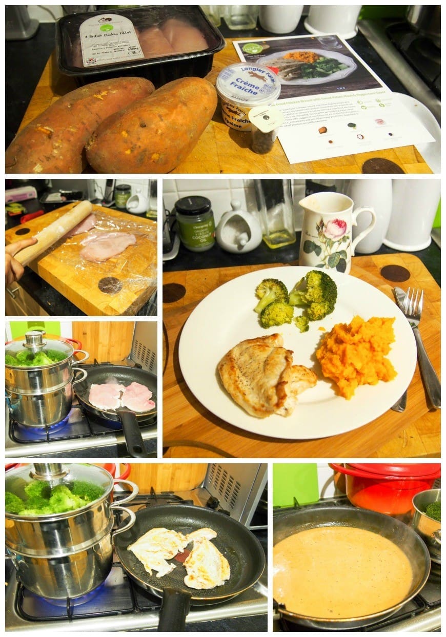 Pan-Fried Chicken Breast with Sweet Potato Mash & Peppercorn Sauce boys