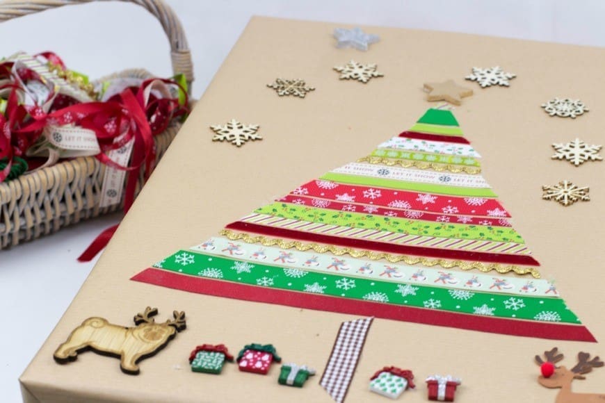 DIY gift wrap - christmas tree 2