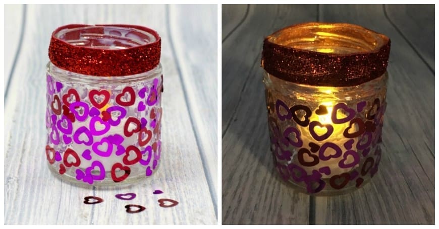 Heart Jar Luminaries - A simple kids valentines craft
