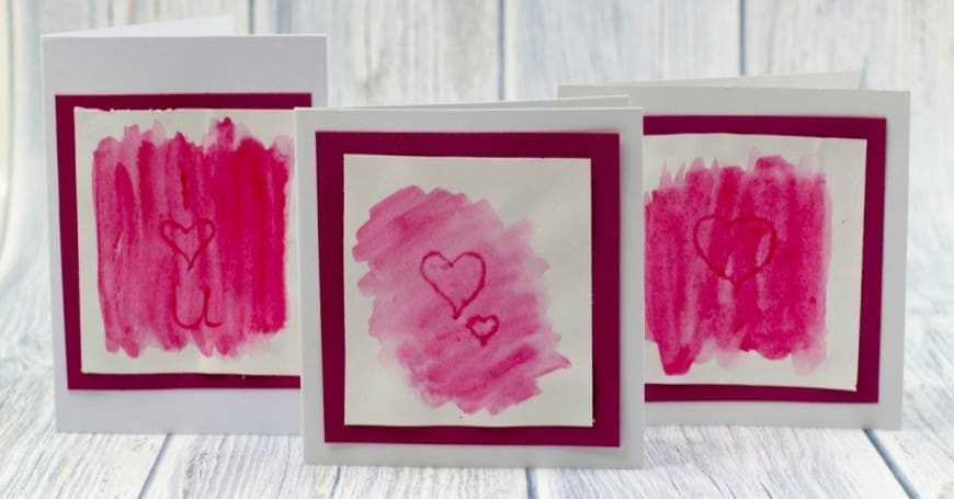 Watercolour Indent Valentines Cards facebook
