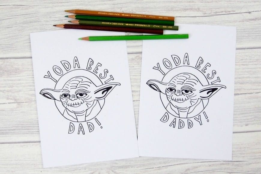 Is your Father the best? Tell him this Father's Day with these Star Wars inspired Yoda Best Dad Colouring Cards. "Best your Father is"!