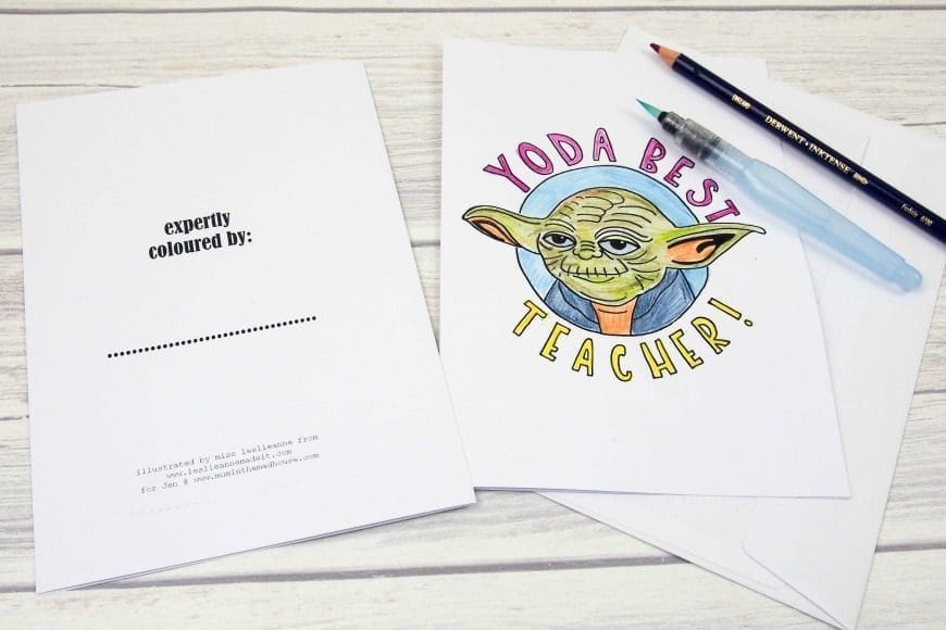 Yoda Best Teacher Card
