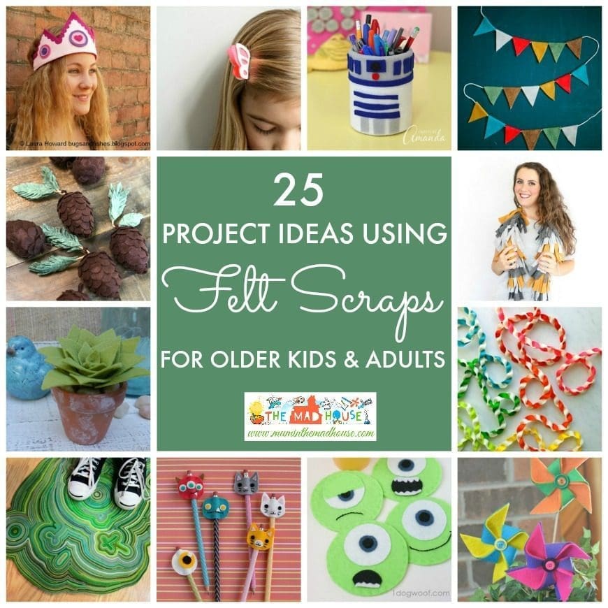 25 Project ideas using felt scraps for tweens, teens and adults. A fantastic selection of arts, crafts and homemade gift ideas made out of felt.