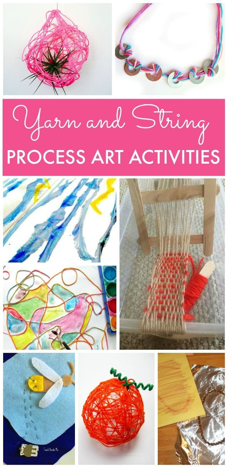 Yarn and String Process Art Activities for kids