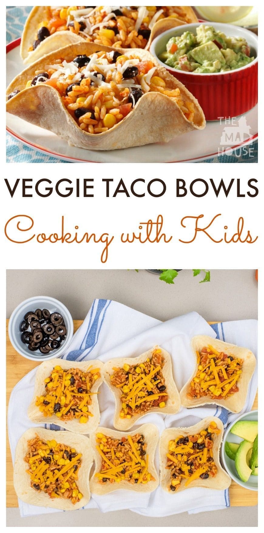 These Veggie Taco Bowls are super simple to make and perfect for cooking with the kids. A simple, delicious and versatile meat-free family meal 