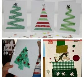 Fabric Christmas Card Ribbon Christmas card