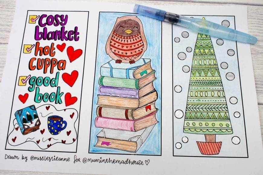 Winter Colouring Bookmarks