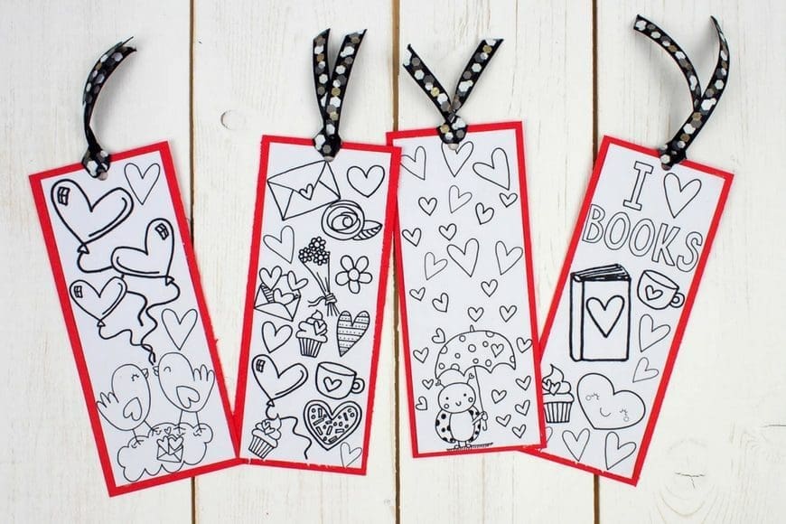 Love Books Free Colouring Bookmarks 5