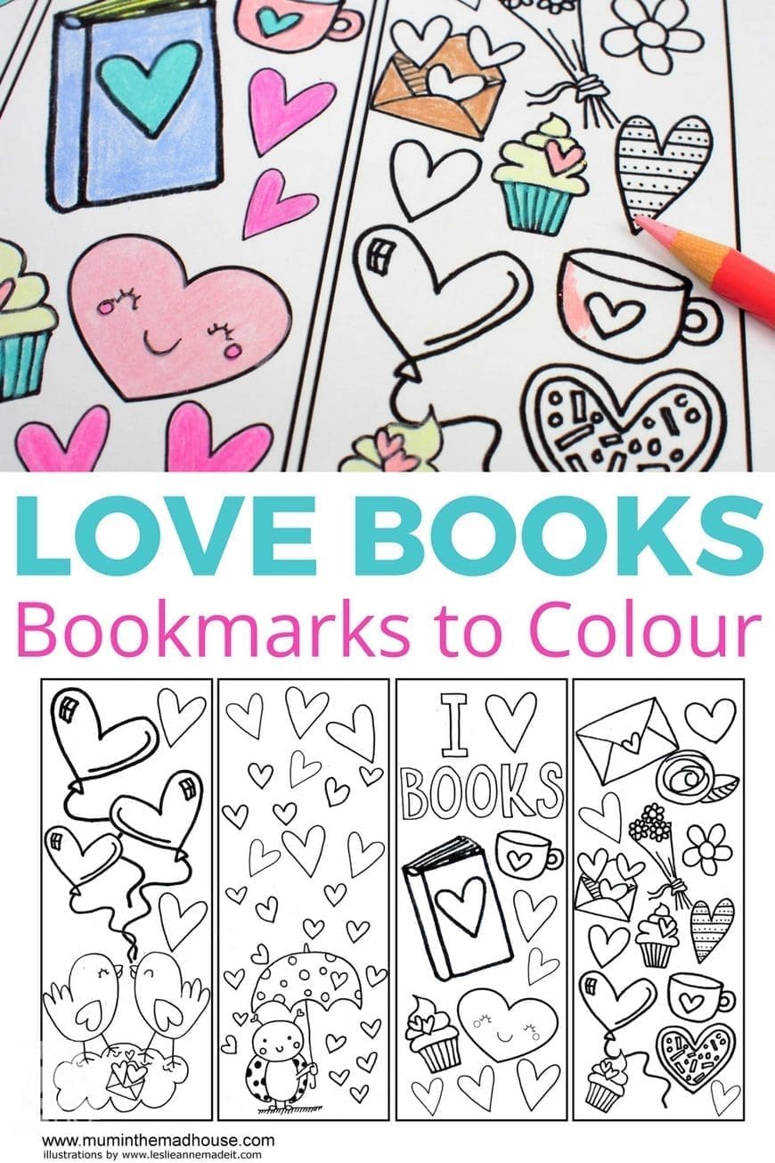 Love Books Free Colouring Bookmarks - Download your own Love Books free colouring bookmarks. These are perfect for any book lovers or fans of colouring and a great valentines card alternative.