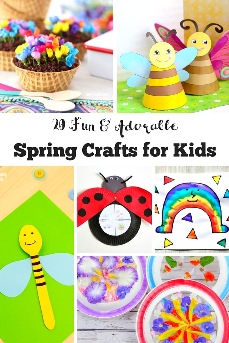 20 Fun and Adorable Spring Crafts for Kids.  Can you feel Spring in the air yet?  A fantastic selection of adorable spring crafts for kids. Celebrate the season with these fab DIY kids crafts and activities.