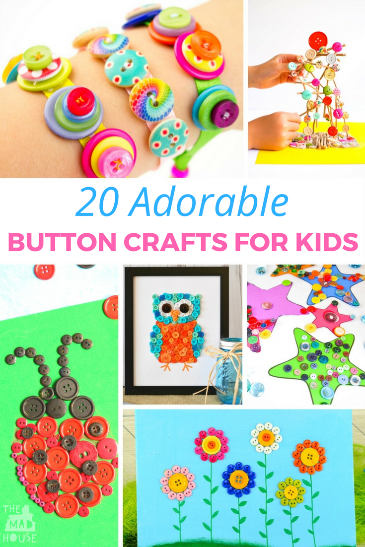 Buttons are magical and make a great craft material and these 20 + adorable button crafts for kids are a great way of recycling them. 