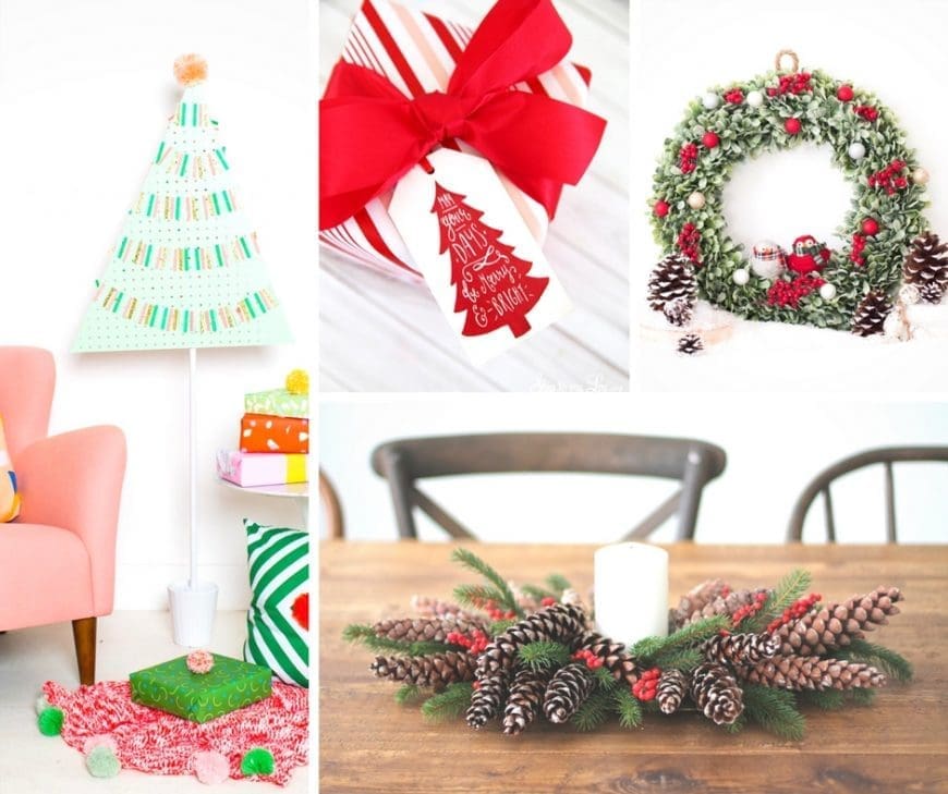 'Tis the season for some gorgeous DIY Christmas crafts including wreaths, centrepieces, tags and decorations.  From kid made cards to ornaments to homemade gift-wrapping and more, creative Christmas crafts to add a personal touch to this holiday season.