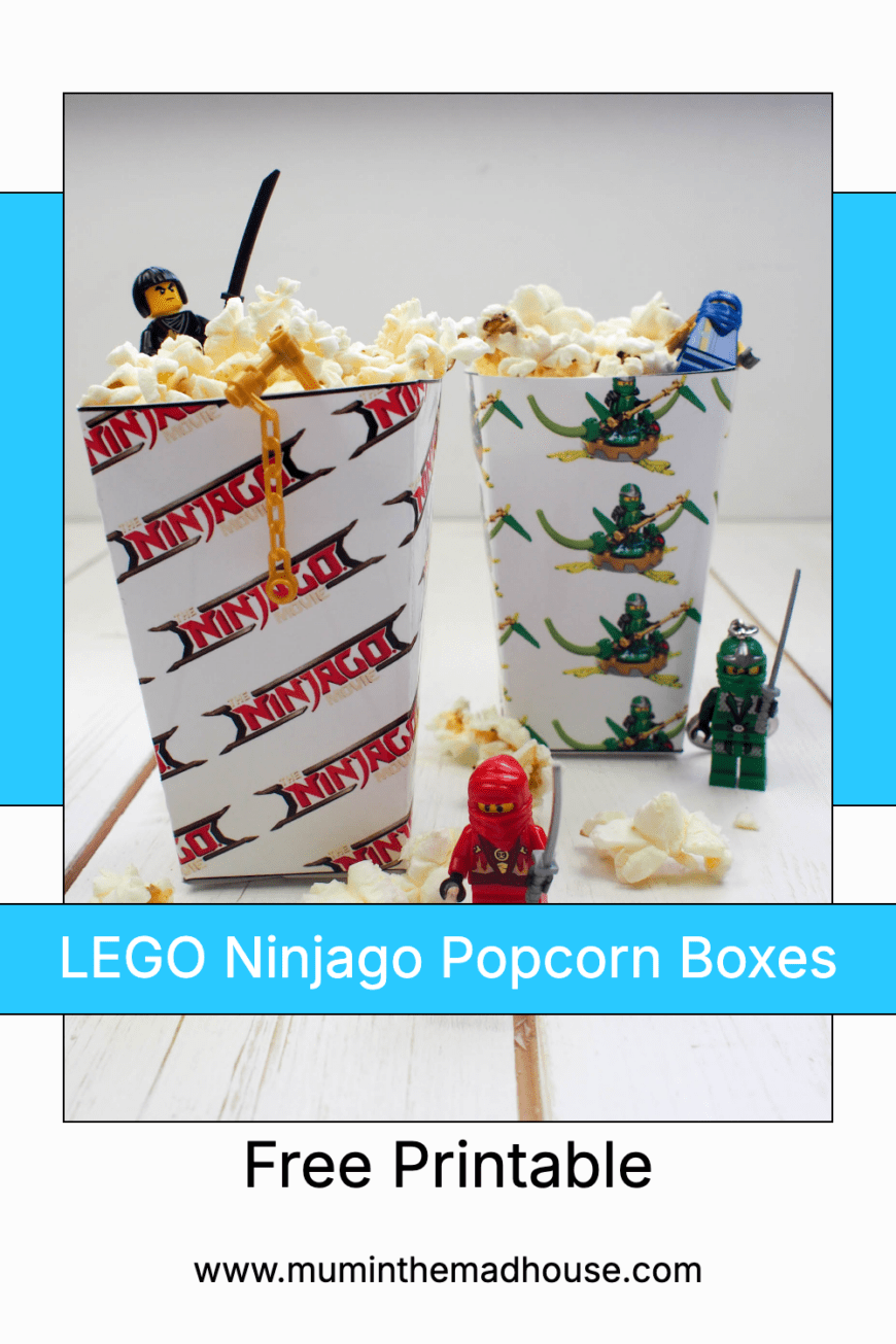 Transform your LEGO Ninjago party into an epic adventure with these adorable Free Printable LEGO Ninjago Printable Popcorn Boxes! Your guests will love snacking on their favorite treats in these customizable boxes. Easy to assemble and fun for all, it's the perfect addition to your Ninjago party!
