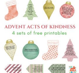 4 fabulous sets of Acts of Kindness Advent Calendar Printables. Random acts of kindness perfect to print and use for an advent calendar or kindness jar