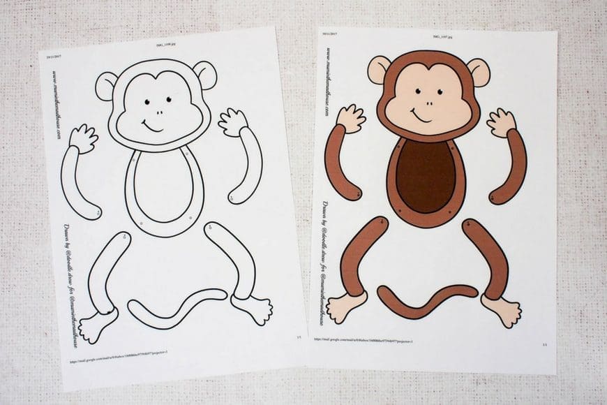 Articulated Easy Monkey Paper Puppet with Templates | Fun DIY Craft articulated-easy-monkey-paper-puppet-with-templates-fun-diy-craft