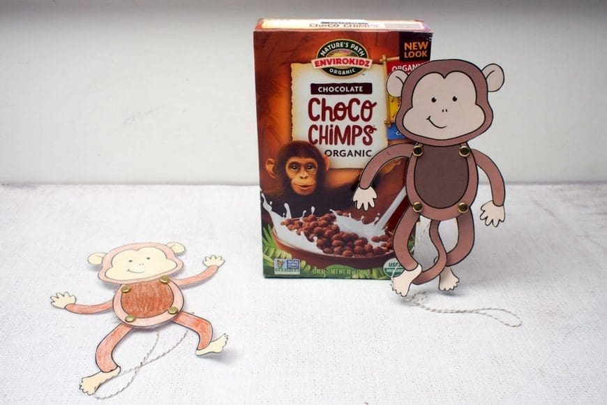 Easy Monkey Paper Puppet with Templates