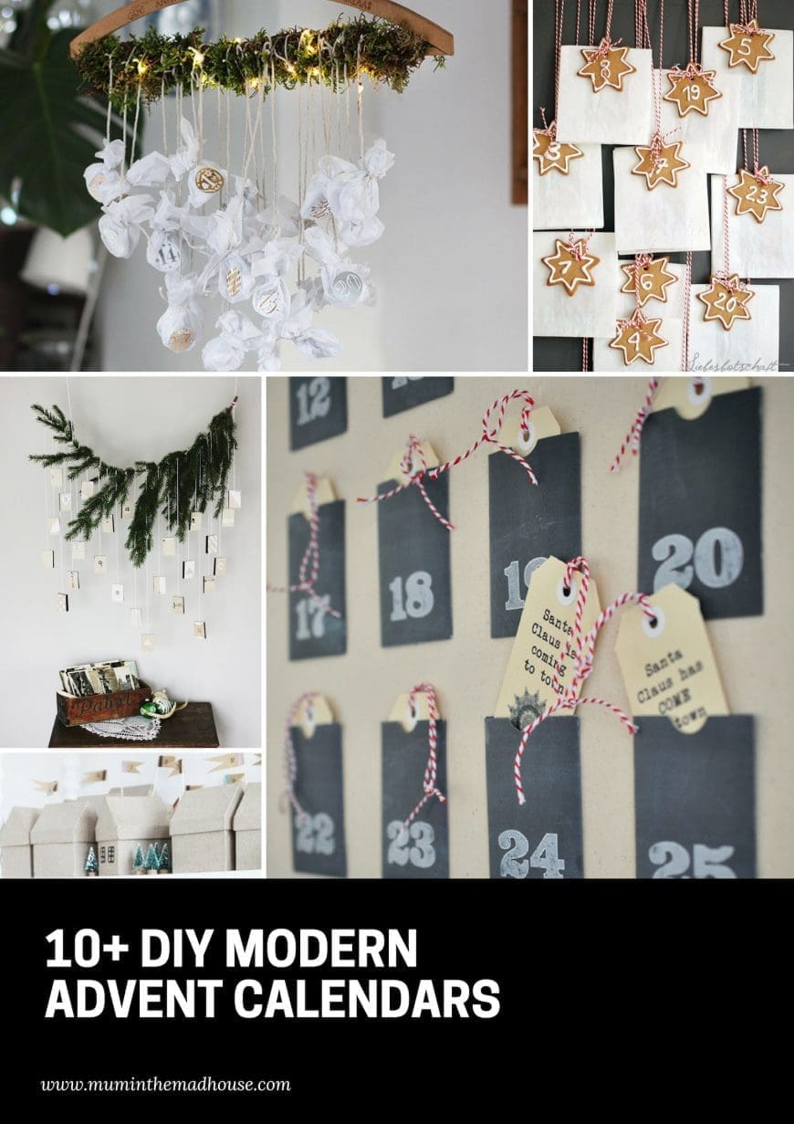 DIY Modern Advent Calendars you will want to make - These DIY modern advent calendars are the cutest way to pass the days until Christmas.  They are a wonderful reminder of the season of Advent and the anticipation that each and every day brings.