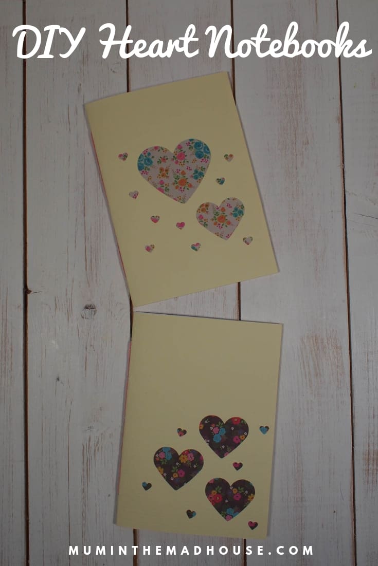 Learn how to make fabulous DIY Heart Notebooks using simple japensese book binding.  These Heart notebooks are perfect homemade gifts.