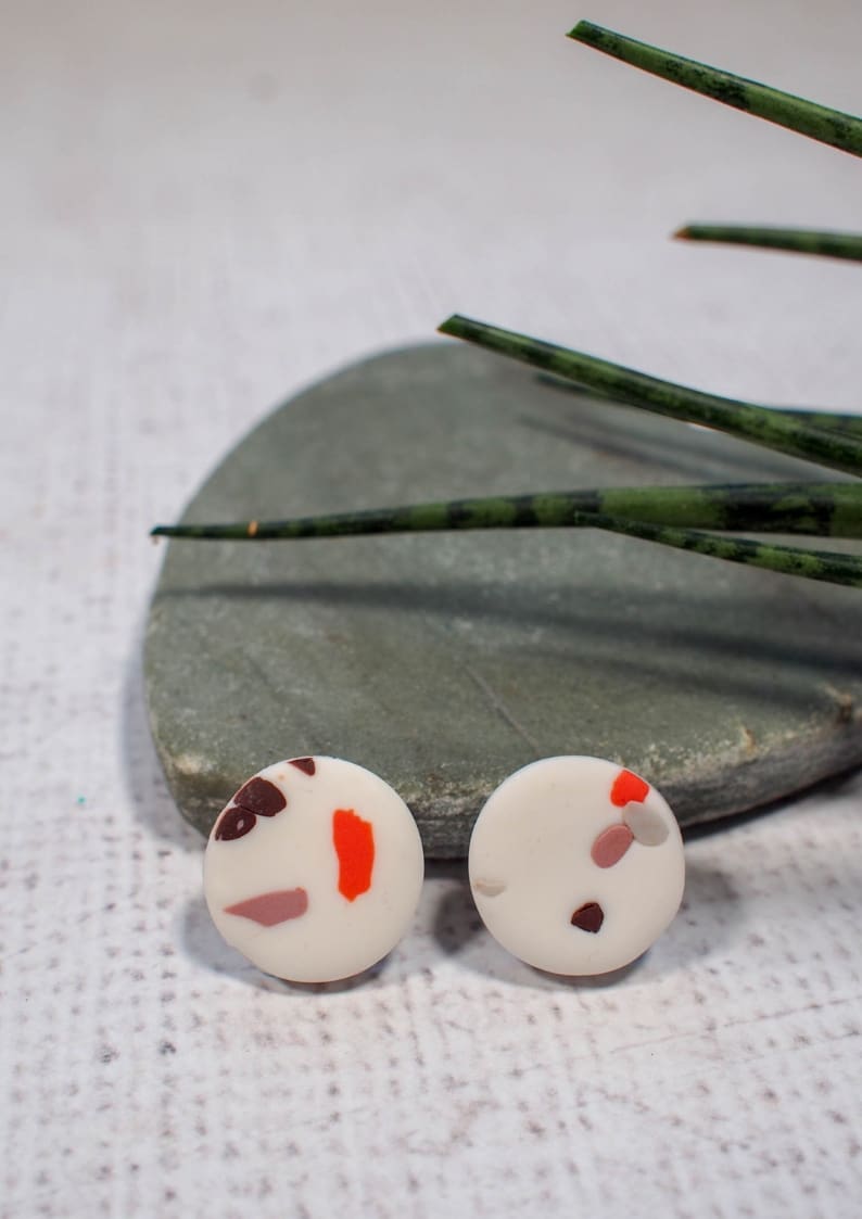 Make your own Faux terrazzo polymer clay earrings