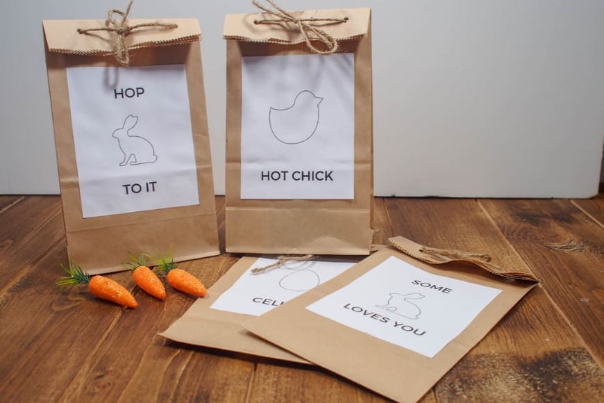 Last Minute Simple Easter Bags – Free Printable Templates