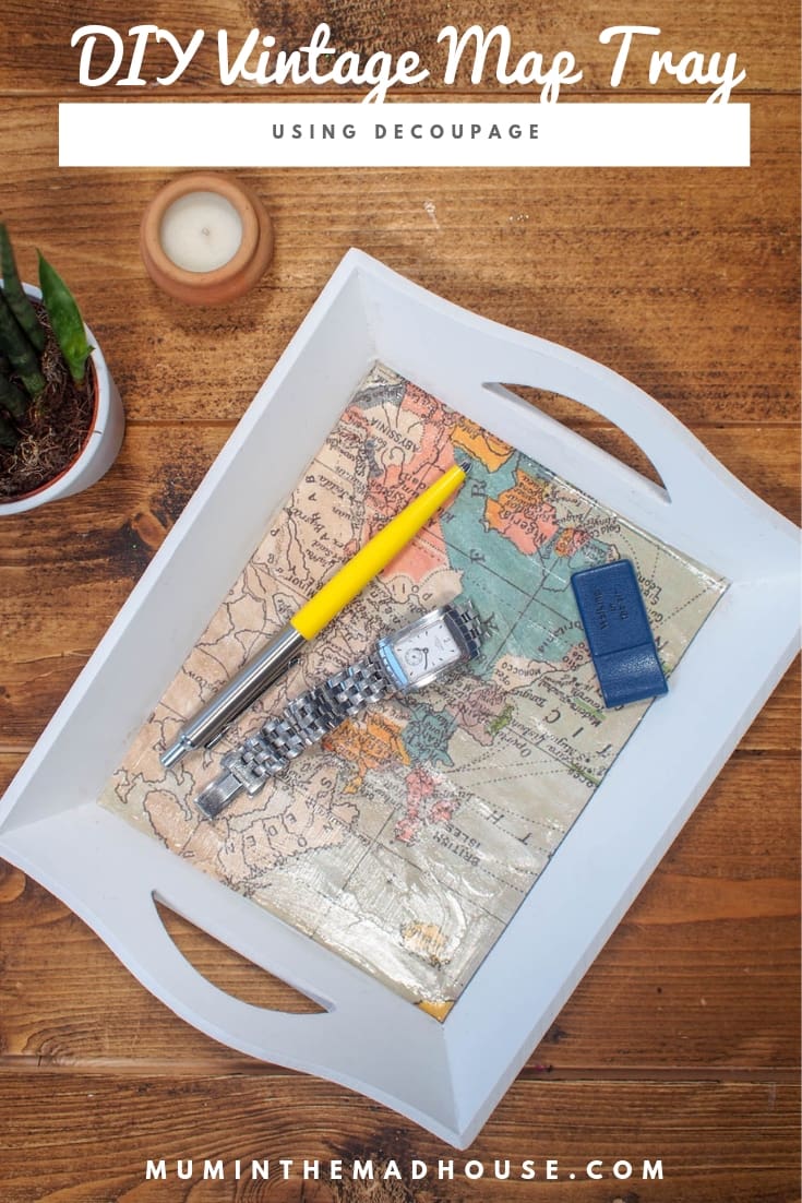This DIY Vintage Map Tray would make the perfect personalised homemade gift and it is so simple to make plus you don't need any special material. 