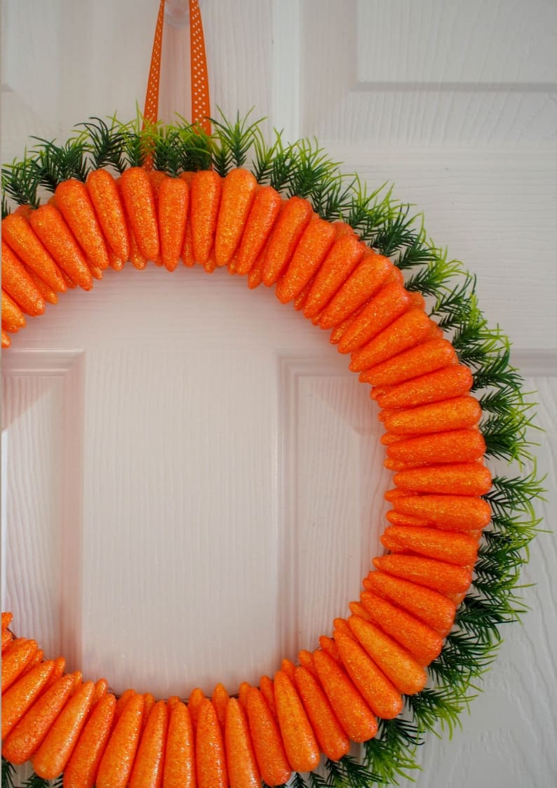 For less than £15 you can make a fabulous create this fun and unique carrot Easter wreath This will lead the bunny directly to your house!