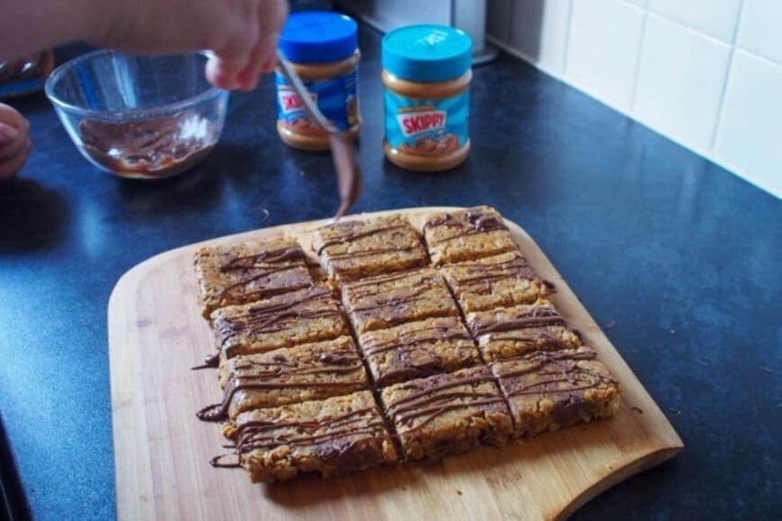 Adding chocolate to Peanut Butter Breakfast Bars or Flapjacks