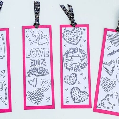 Valentine Printable Colouring Page Bookmarks – Free and Fun for Kids