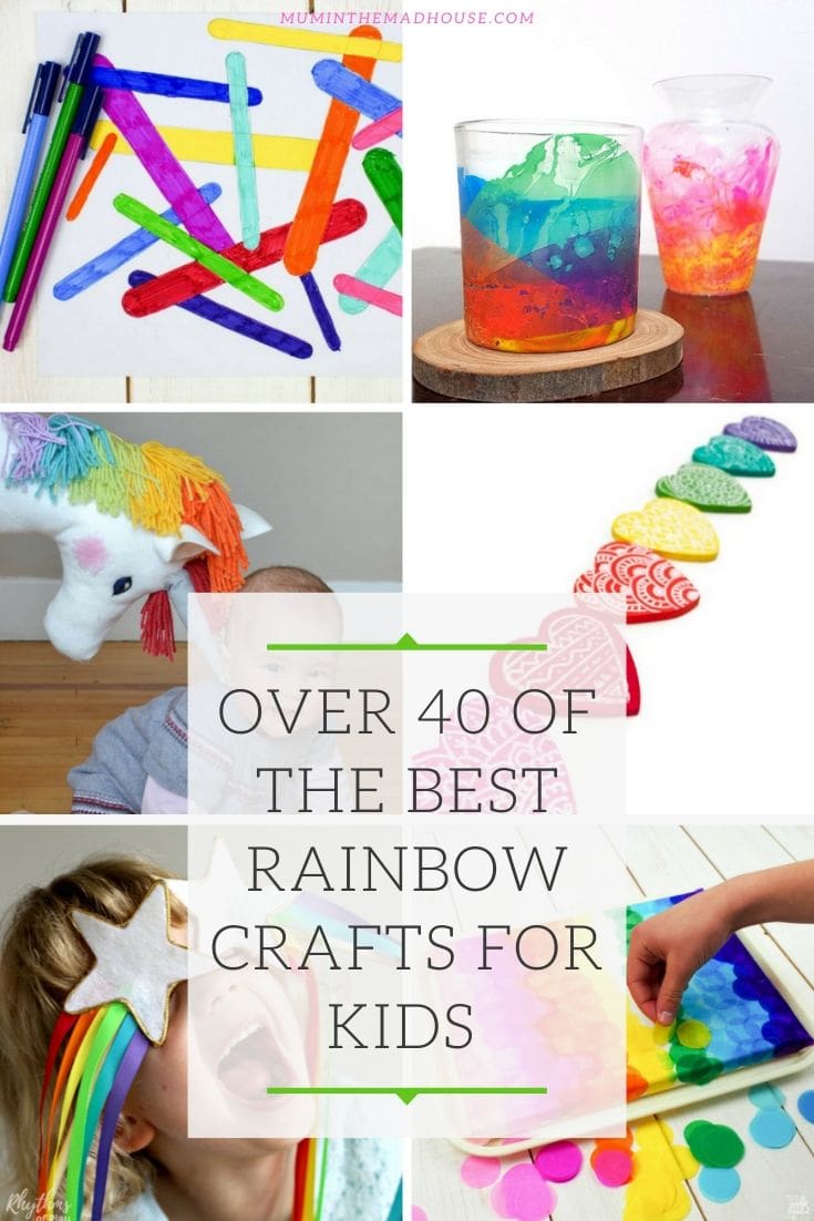 I have to admit, I am a sucker for rainbow crafts and activities.  I am not a muted palate girl at all and the colours of the rainbow really do sing out to me.  So I have gathered together some of my favourite rainbow crafts and activities for kids of all ages to share with you. In fact, I have gathered together what I think are over 40 of the best rainbow crafts for kids on the web below: 