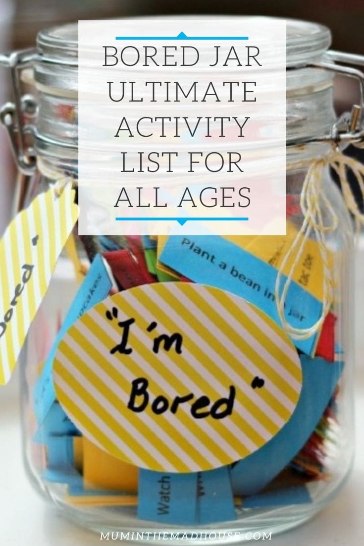 Now is the perfect time to introduce a bored jar into your family using our Bored Jar ultimate activity list.  A bored jar is a fabulous resource for busy parents. 
