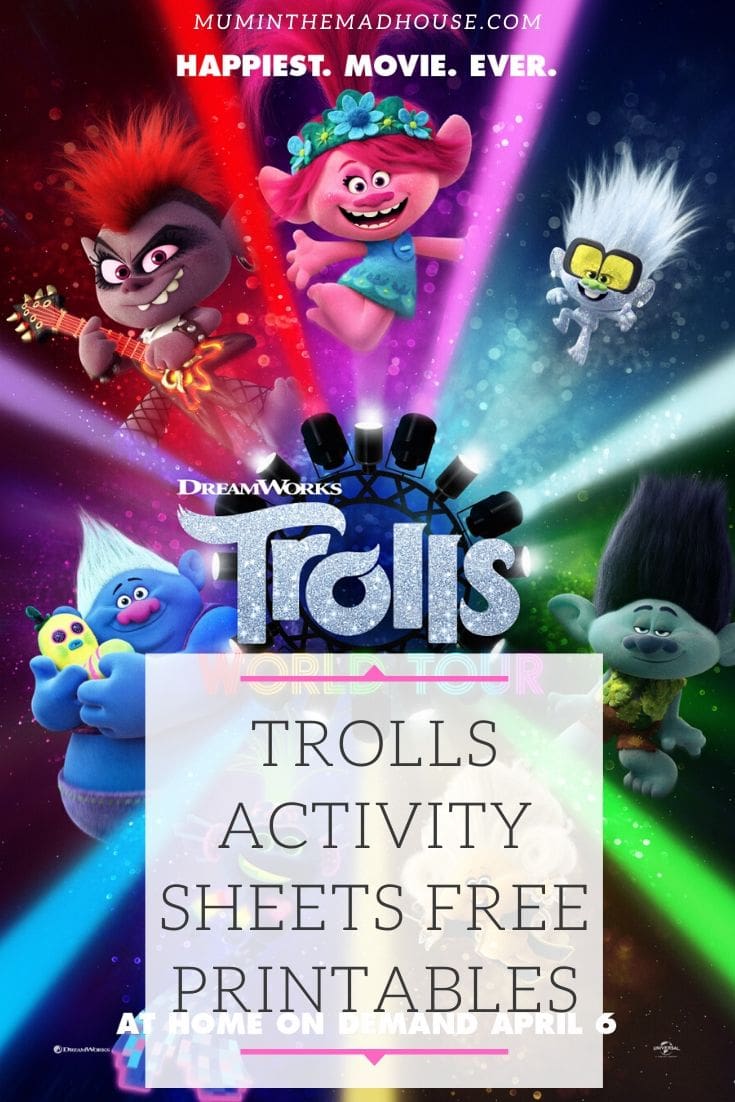These fun free trolls activity sheets and free printables will hopefully give you five minutes peace. Celebrate Trolls World tour with our downloadable printables