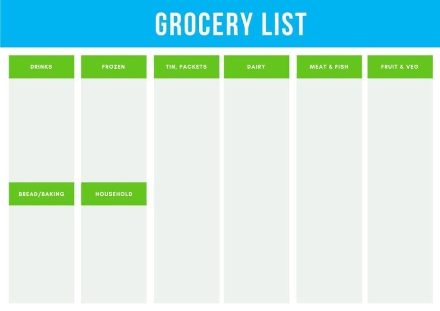 Grocery list 