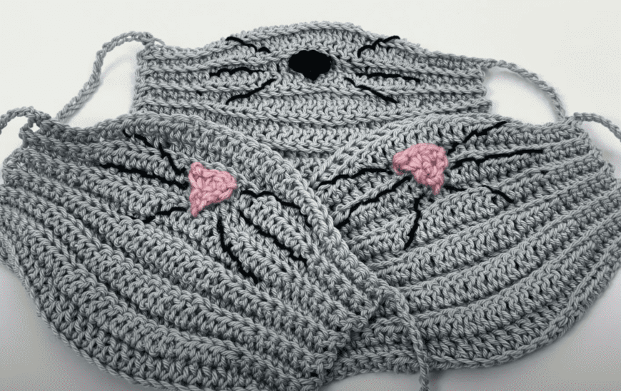 Mouse crochet face mask
