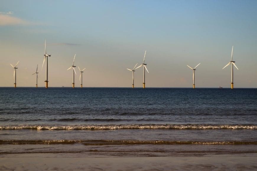 Best Beaches in North Yorkshire - Coatham windfarm 