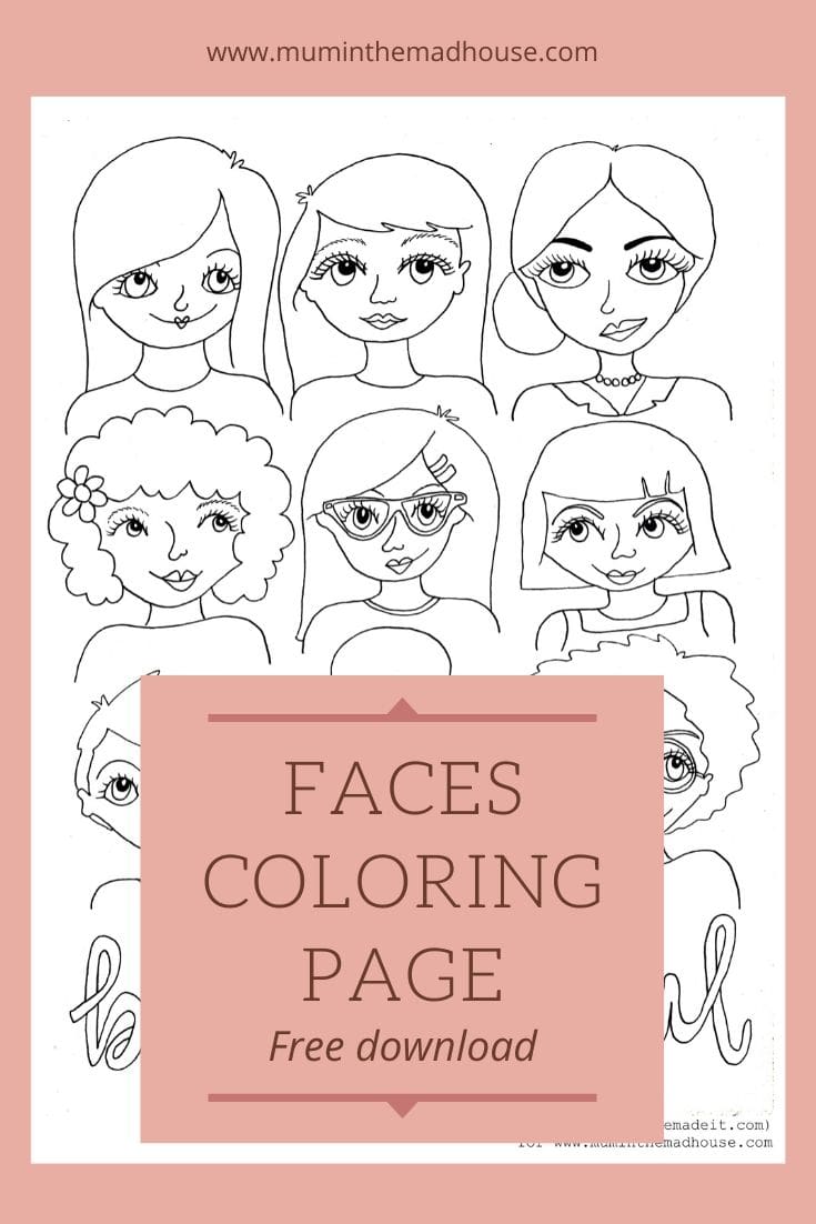 Adult Colouring Sheets - Faces Free Printable | Mum In The Madhouse Adult Colouring Sheets - Faces Free Printable | Mum In The Madhouse