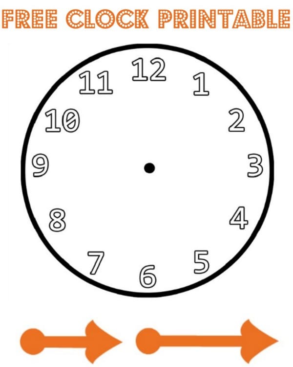 Free clock printable