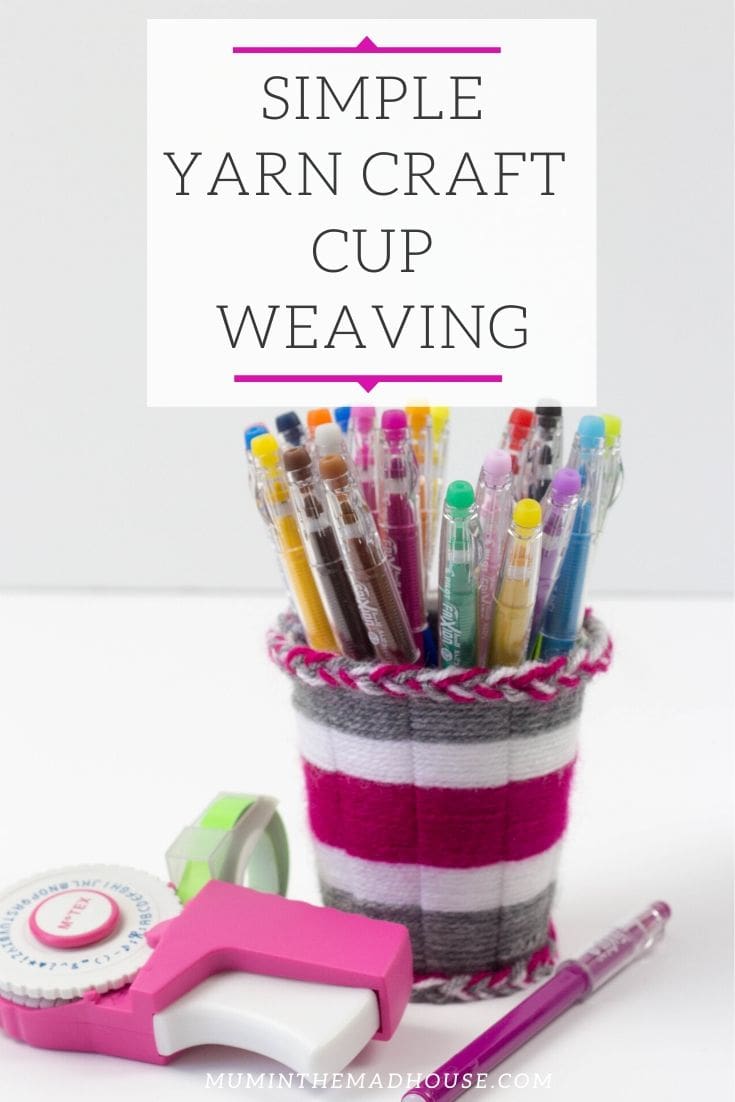 simple yarn craft cup weaving