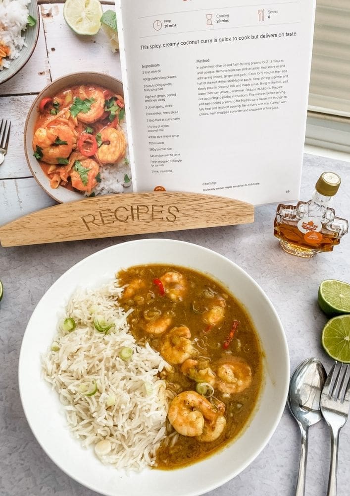 This King Prawn and Spicy Maple Curry is simple to make, tastes as goof as it look and has a delicious depth of flavour. 