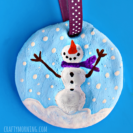 Snowman fingerprint keepsake decoration