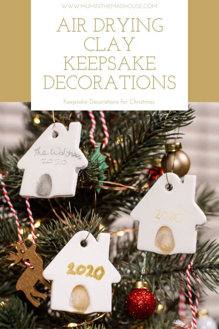 How to make a DIY Clay House Christmas Tree Decoration. A festive keepsake ornament reminder of the last year and hand on the Christmas Tree. 