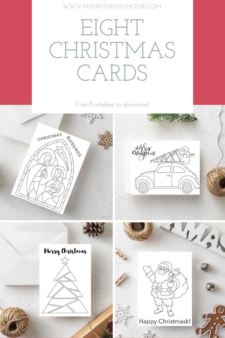 Fab free printable Christmas cards to colour for kids and adults and one specifically designed just for 2020! Download, print, colour and sent with love. 