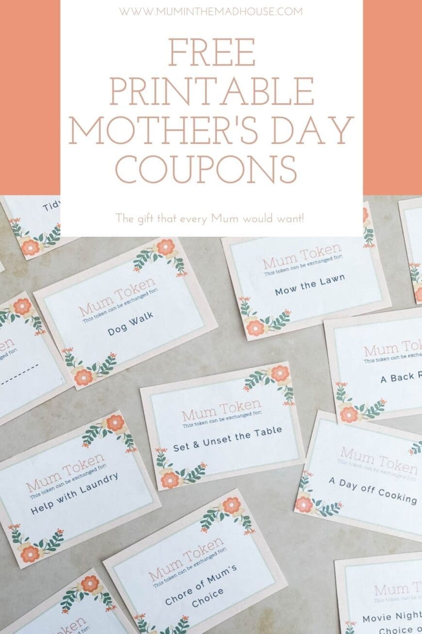 Mother's Day Coupons  ready to be made into a book